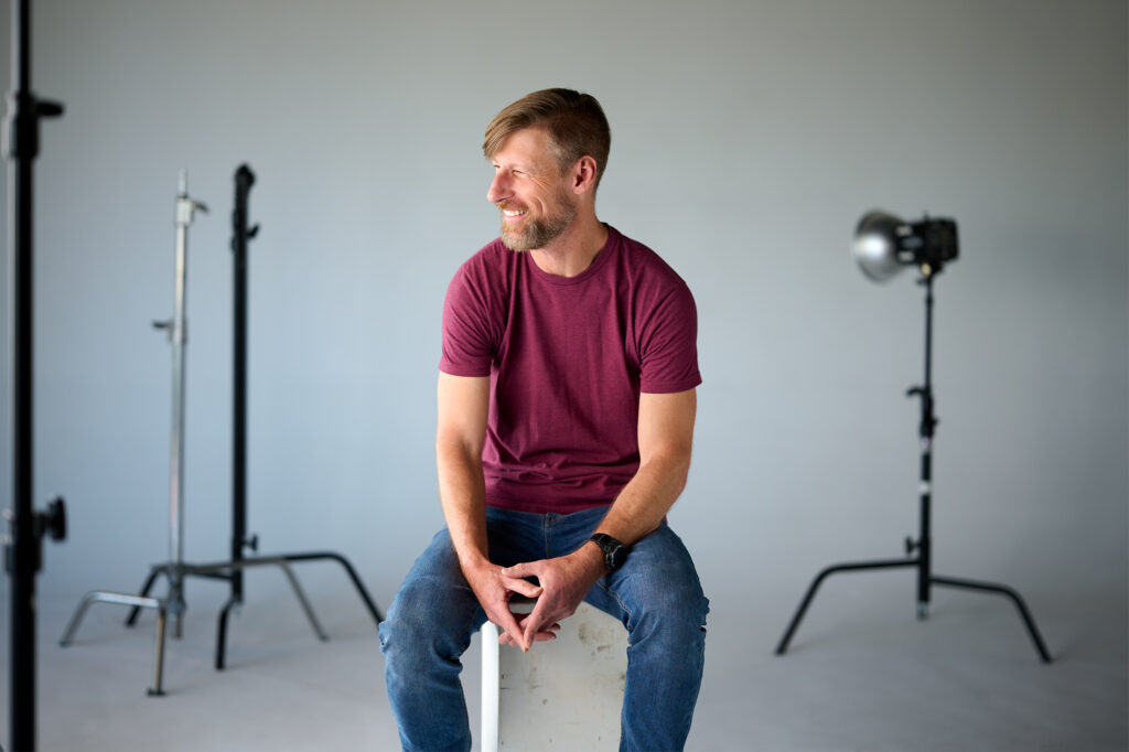 San Diego photographer Rob Andrew in his Vista studio